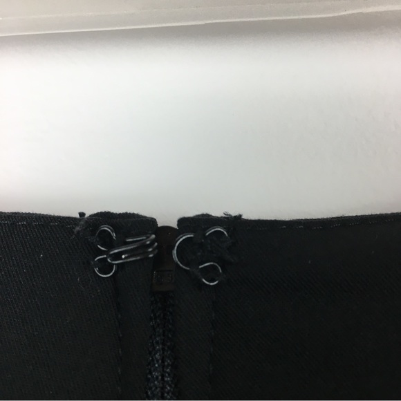 NWT Modcloth Black Pencil Mini Skirt White Piping Stripes Stretch 2 - Picture 9 of 12